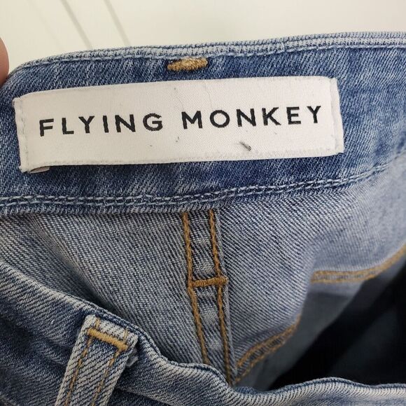 Flying Monkey Jeans Womens 25 Patchwork Skinny Asymmetrical Raw Hem Distressed - Picture 11 of 12